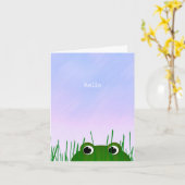 Carte mignonne grenouille levrette bonjour simple tu me (Fleur jaune)