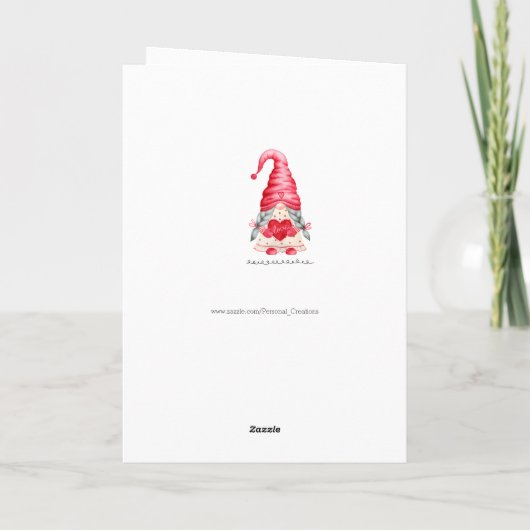 Carte Mignonne Je T'Aime Fille Gnome Matière Ce Valentin (Dos)