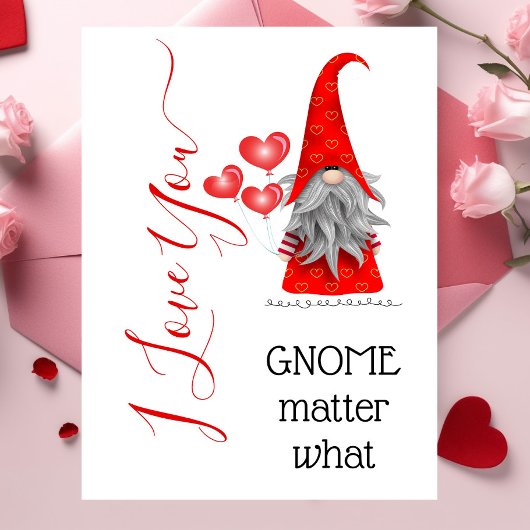 Carte Mignonne Je T'Aime Gnome Matière Ce Valentin