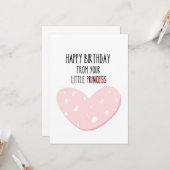 Carte Mignonne : Joyeux anniversaire de votre petite pri (Devant/Arrière en situation)