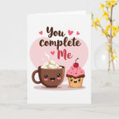Carte Mignonne Kawaii Tu Me Complètes (Fleur jaune)