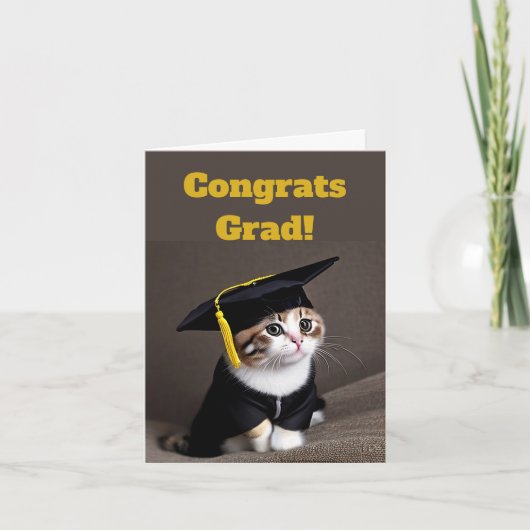 Carte Mignonne Kitten Graduation (Devant)
