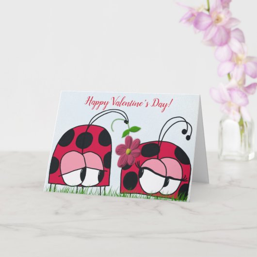Carte Mignonne Ladybug Qui Lui Met Son Nouvel Amour (Orchidée)