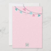 Carte Mignonne lama rose et menthe (Dos)