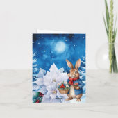 Carte Mignonne lapin de Noël Whimsical (Dos)