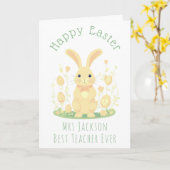 Carte Mignonne Lapin De Pâques Et Oeufs D'Or Meilleur En (Fleur jaune)