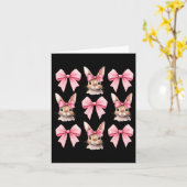 Carte Mignonne lapin de Pâques Visage Coquette Bow Jour (Fleur jaune)