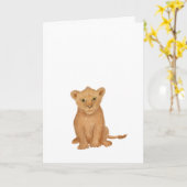 Carte mignonne lionceau (Fleur jaune)