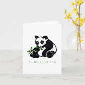 Carte Mignonne main dessinée - Ours PANDA - Animaux sauv (Fleur jaune)