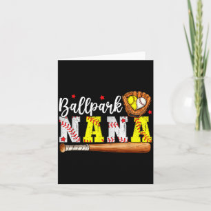 Carte Mignonne Mamie de Ballpark Nana Softball Mamie de