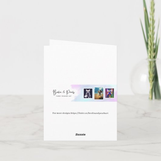 Carte Mignonne marionnette du Labrador dans une écaille  (Dos)