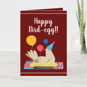 Carte Mignonne Maroon Drôle Ballons Humour de poulet Ann