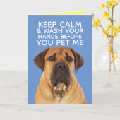 Carte Mignonne Mastiff Anglais Restant Calme Laver Les M (Fleur jaune)