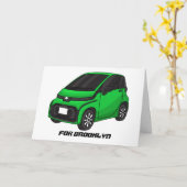 Carte Mignonne micro-voiture verte (Fleur jaune)