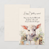 Carte Mignonne Mouton Niché Dans Une Boîte (Devant / Derrière)