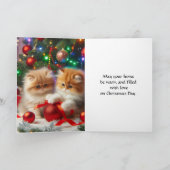Carte Mignonne Noël Chats Perses Salutation de vacances (Intérieur)