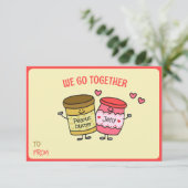 Carte Mignonne Nous Allons Ensemble Jelly Peanut Butter  (Debout devant)