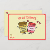 Carte Mignonne Nous Allons Ensemble Jelly Peanut Butter  (Devant / Derrière)