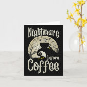 Carte Mignonne nuit effrayante avant café Halloween Fun (Fleur jaune)