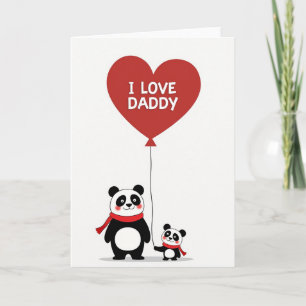 Carte Mignonne Panda J'Aime Papa