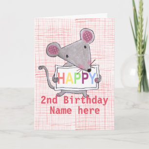 Carte Mignonne petite souris dit JEUX ANNIVERSAIRE
