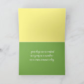 Carte Mignonne poney, cheval, vert nature, pensant à vou (Intérieur)