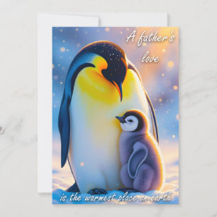 Carte mignonne pour Papa avec Manchot et son Petit