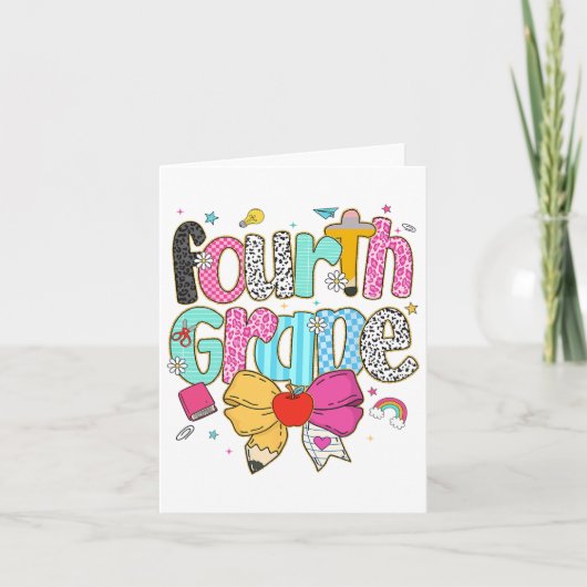 Carte Mignonne préceptrice de quatrième année léopard co (Devant)