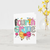 Carte Mignonne préceptrice de quatrième année léopard co (Fleur jaune)