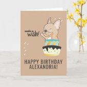 Carte Mignonne Rendre un chien désiré gâteau de dessin d (Fleur jaune)