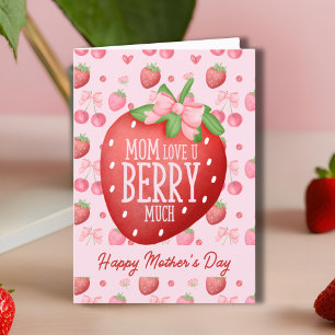 Carte Mignonne Rouge rose Aimer Vous Berry Beaucoup de f