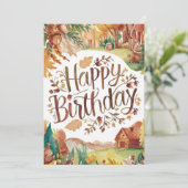 Carte Mignonne saison colorée automne automne heureux an (Debout devant)