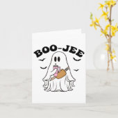 Carte Mignonne saison Éffrayante Ghost Halloween Boujee (Fleur jaune)