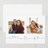 Carte Mignonne serez-vous mon chef d'honneur deux photos (Devant / Derrière)