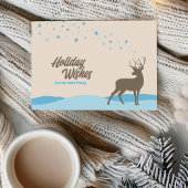 Carte Mignonne Simple Cerf Whimsal Minimaliste Vacances