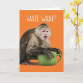 Carte Mignonne Singe Surpris Gratuit Âge D'Anniversaire (Fleur jaune)