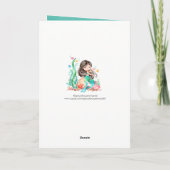 Carte Mignonne sirène d'aquarelle sous la mer Anniversai (Dos)