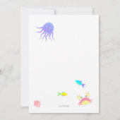 Carte Mignonne sirène sous le néon marin (Dos)