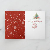 Carte Mignonne Souris De Noël Sur Un Balancier (Intérieur)