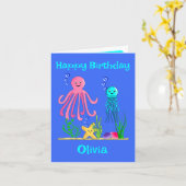 Carte Mignonne sous la mer (Fleur jaune)