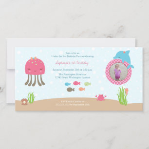 Carte Mignonne sous l'invitation de fête d'anniversaire 