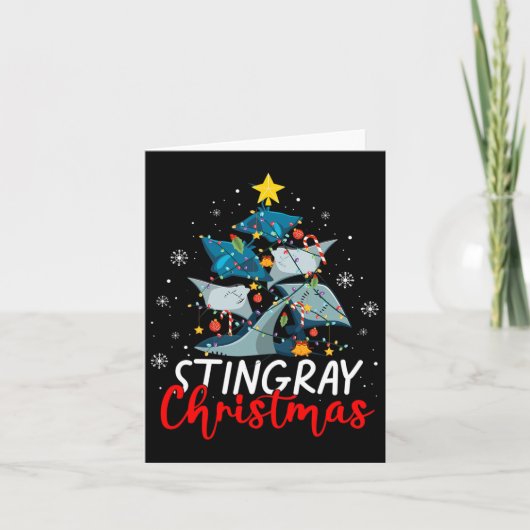 Carte Mignonne Stingray Arbre de Noël Pyjama Corresponda (Devant)