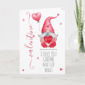 Carte Mignonne Valentine Je T'Aime Gnome Ce Qui Compte (Devant)