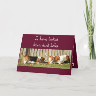 Carte mignonne w/Searching Basset Hound de