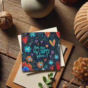 Carte Mignonne Whimsical Happy Place Coeur Amour Inspiri
