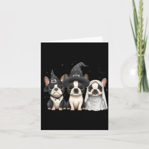 Carte Mignons chiens Boston Terrier Halloween Chapeau de