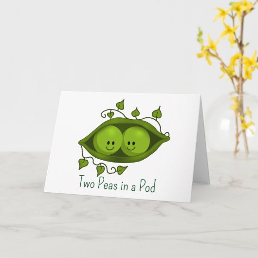 Carte Mignons Deux Petits Pois Dans Une Cosse (Fleur jaune)