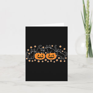 Carte Mignons Drôles d'Halloween Chats Noirs Citrouilles