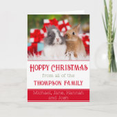 Carte Mignons lapins photo Hoppy Noël plié (Devant)