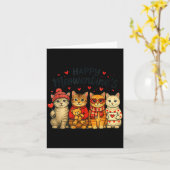 Carte Mignons Meowentines Heureux Saint-Valentin Chats A (Fleur jaune)